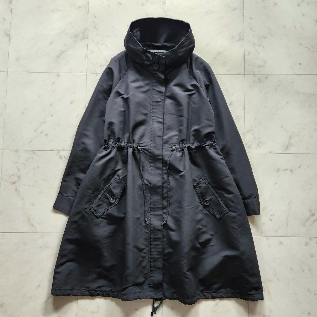 美品 エストネーション ナイロンコート 黒 ライナー付き ゆったりめ 日本製