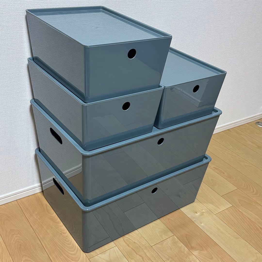 IKEA KUGGIS クッギス ふた付きボックス 5個セット（2サイズ）