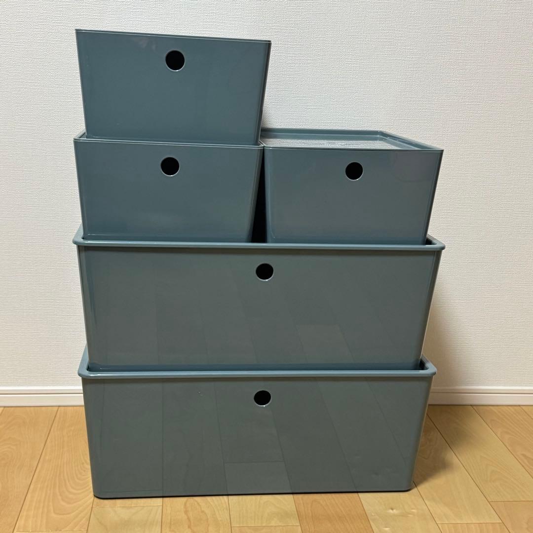 IKEA KUGGIS クッギス ふた付きボックス 5個セット（2サイズ）