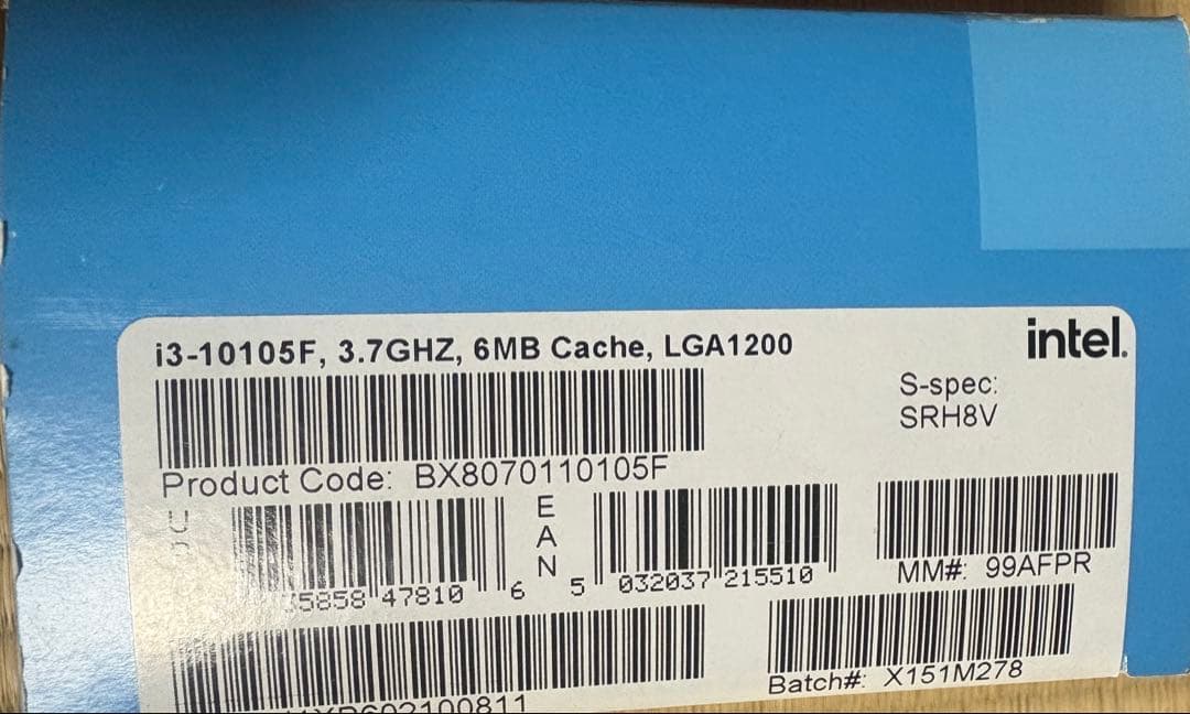 CPU Intel Core i3-10105F 10th Gen CPU