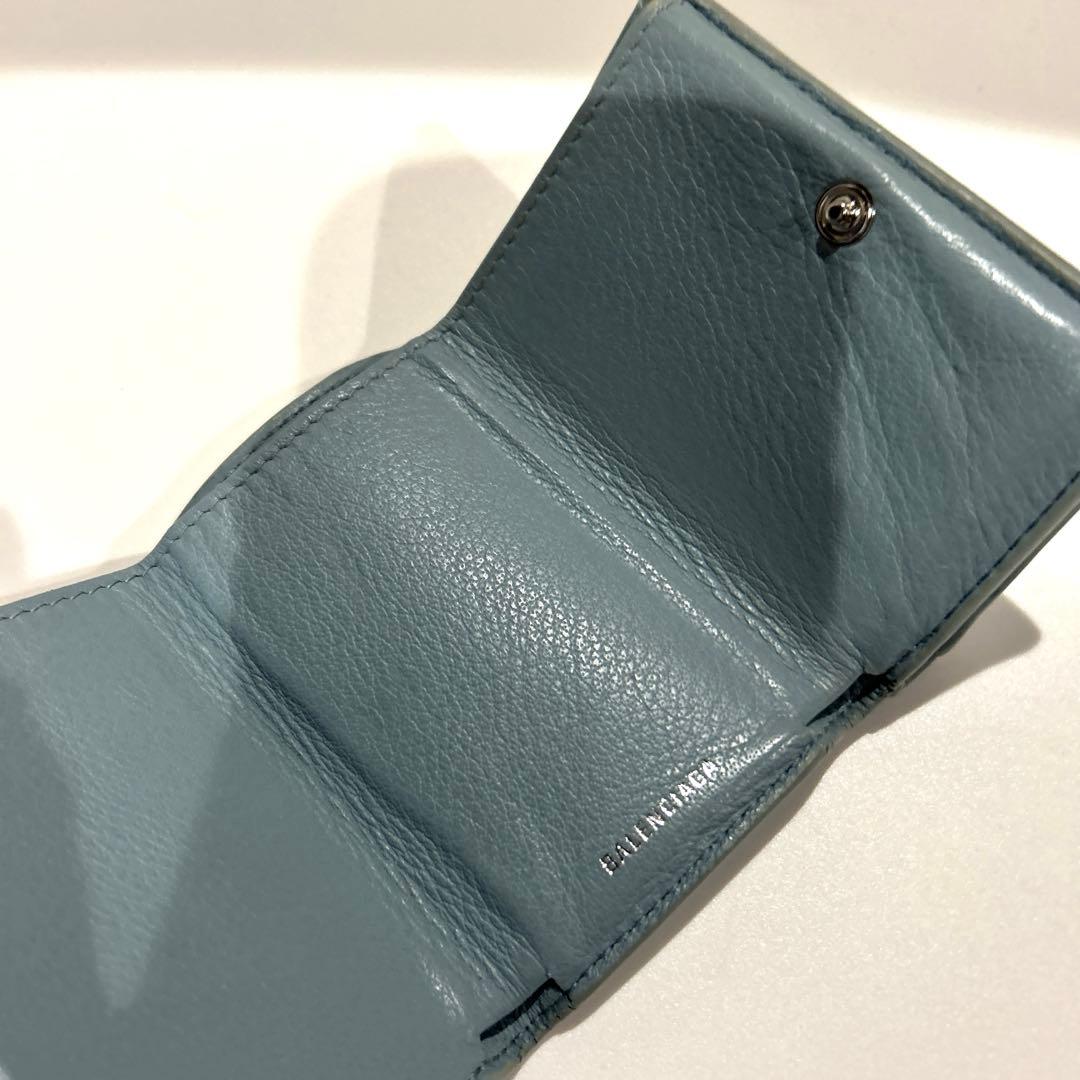 BALENCIAGA ライトグレー 三つ折り財布　ミニウォレット