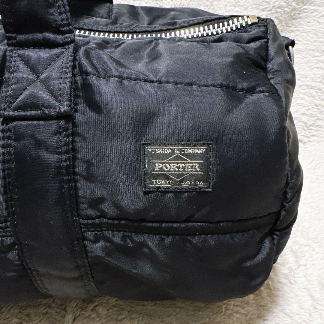 PORTER TANKER タンカー ミニボストン 黒 吉田カバン ドラム型