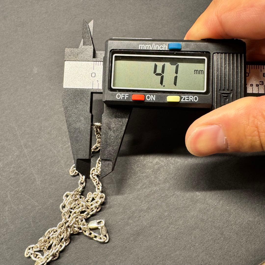 【44㎝ 12g silver925】ヴィンテージ 小豆チェーン ネックレス