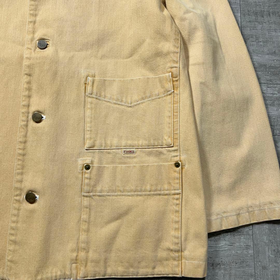 美品 Papas パパス カバーオールジャケット ロゴ 日本製 XL 綿