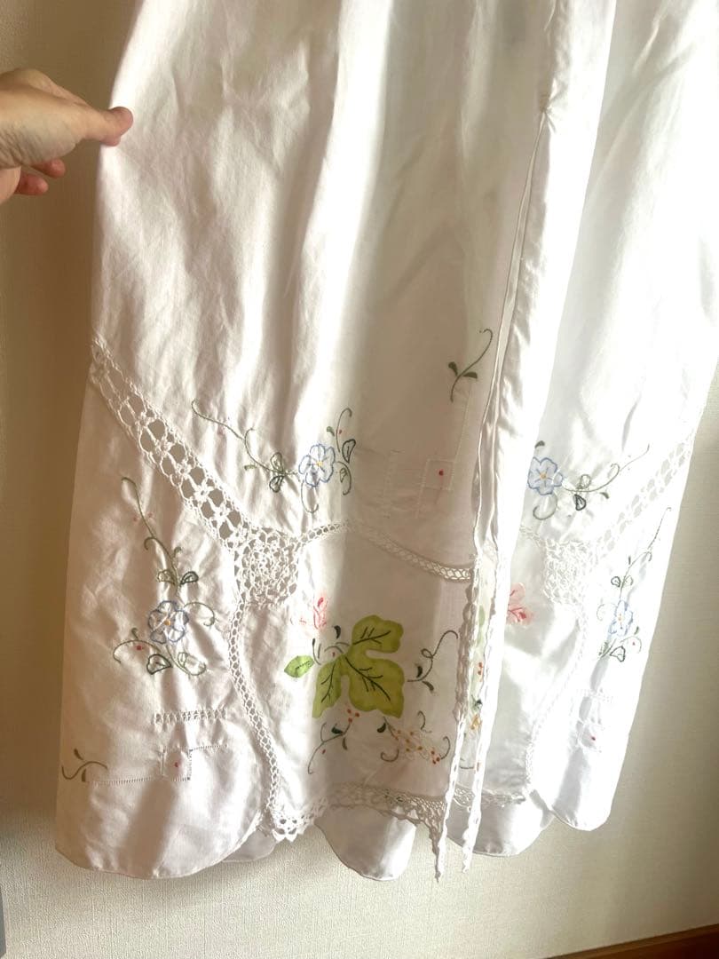 remake ハンドメイド　テーブルクロスワンピース　レース　キャミワンピ