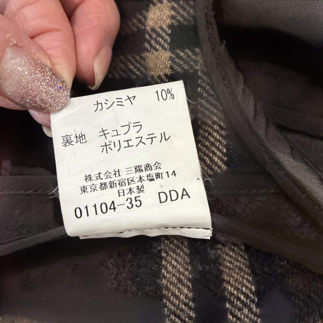 【美品】BURBERRY ダッフルコート ダークブラウン　M カシミヤ混