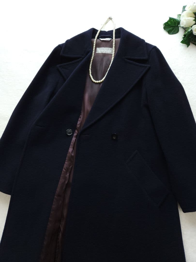 MaxMara 高級ロングコート 26万 Schurwolle *若干訳有り