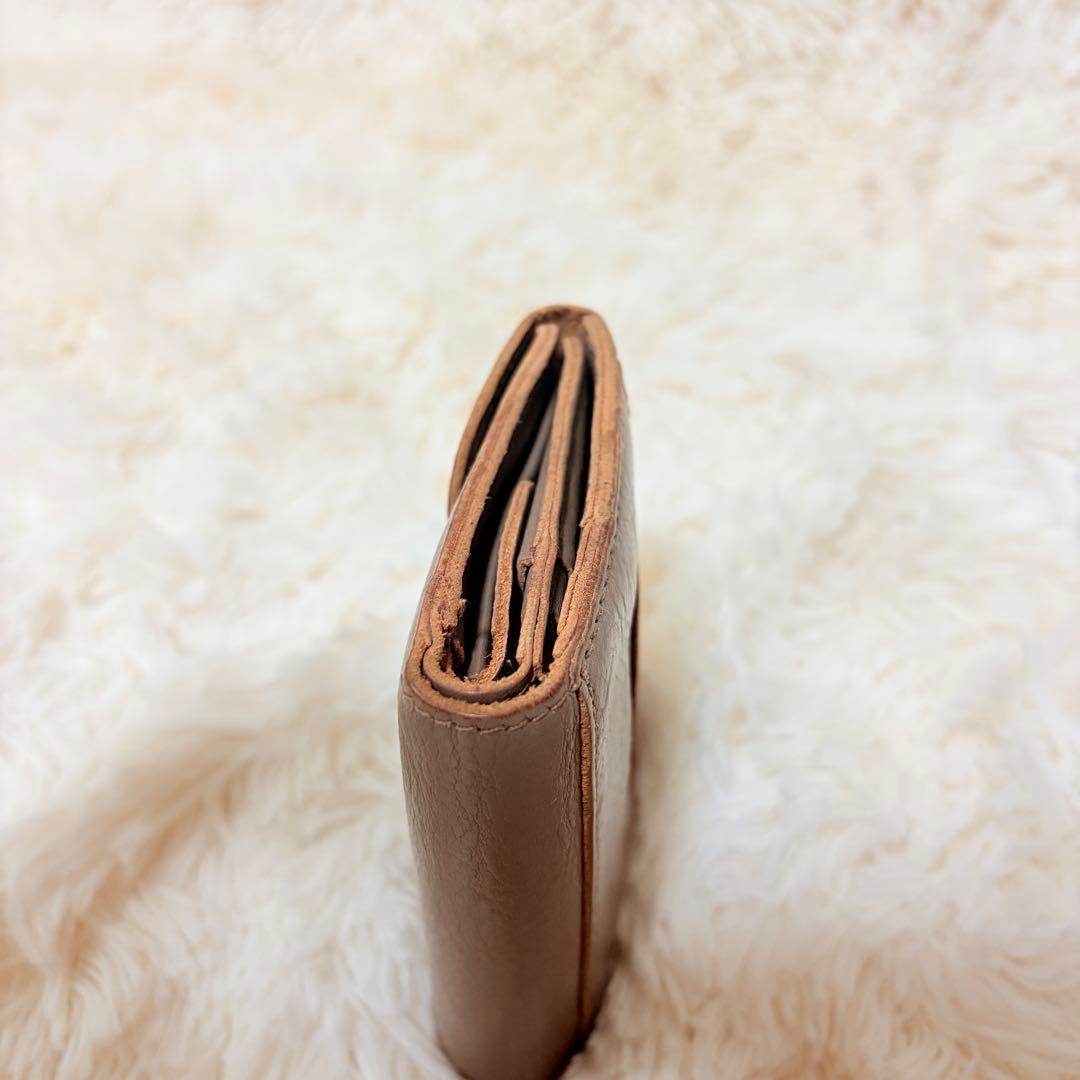 【美品】IL BISONTE イルビゾンテ レザー 二つ折り財布 本革 グレー
