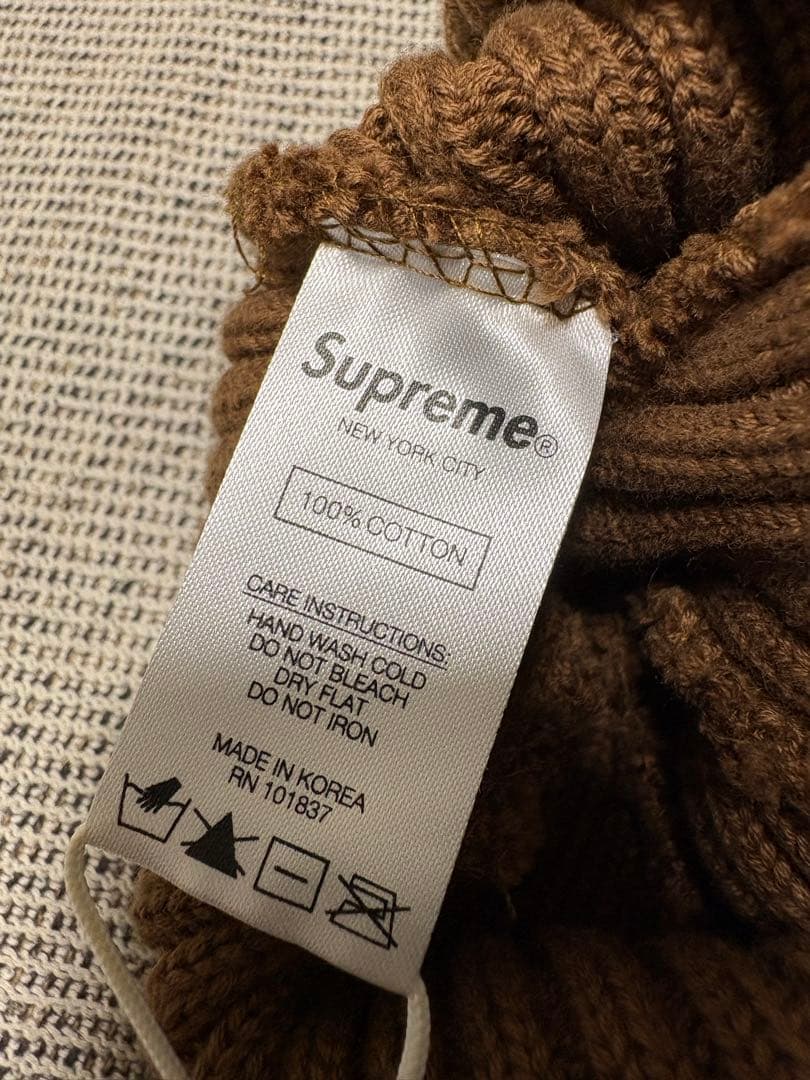 新品 Supreme Overdyed Beanie ブラウン ニット帽
