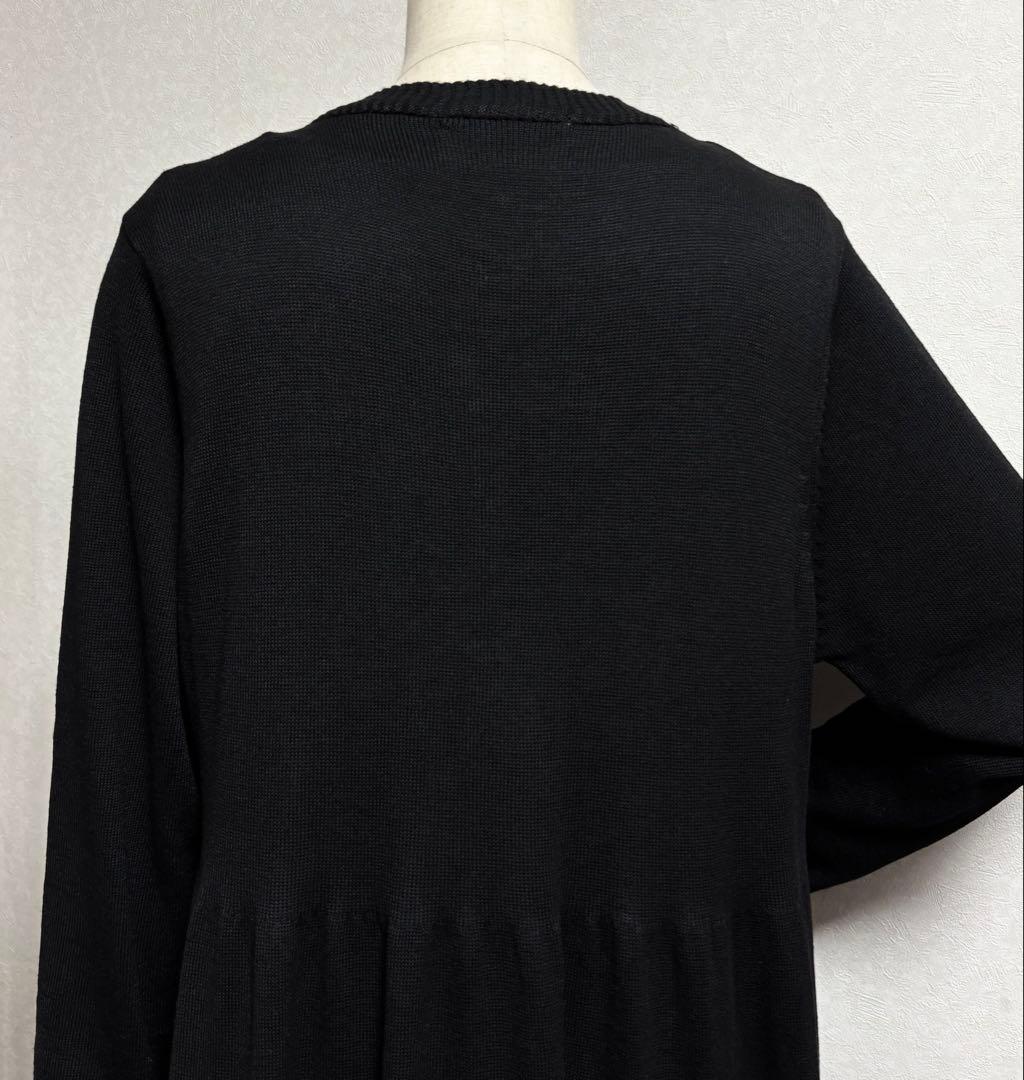 【新品】 Lascolinas フラワーレース ロングニットカーディガン M〜L