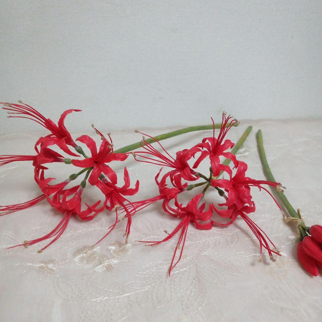 専用 赤色曼珠沙華アレンジ クレイフラワー