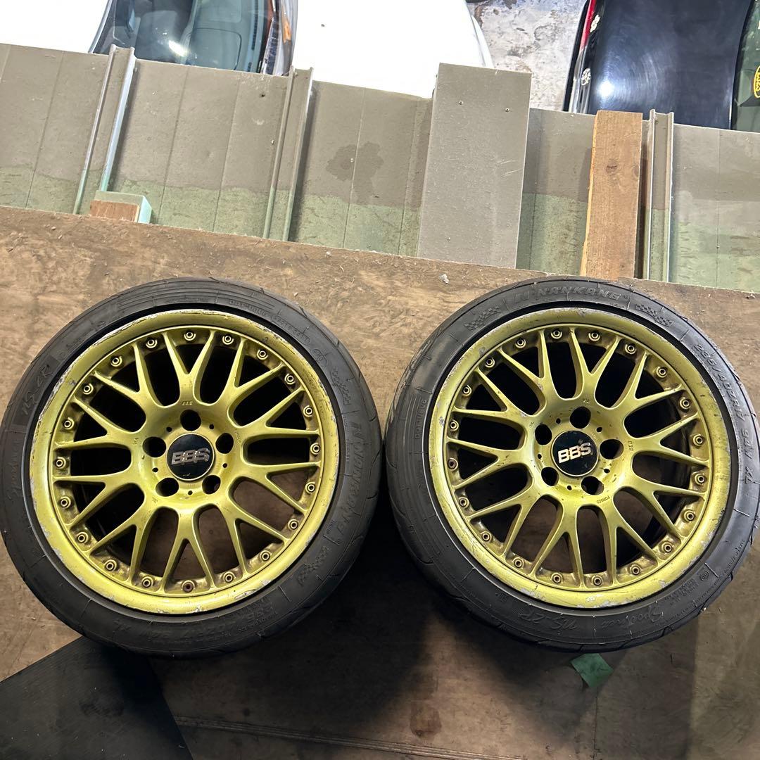 AE様 BBS 17インチ ゴールドホイール　5ケツ　PCD114.3