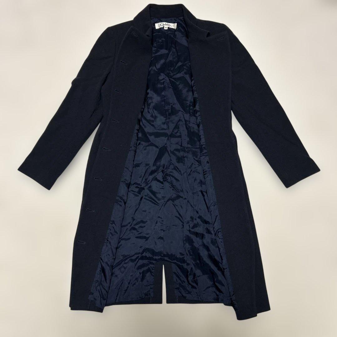 Chloé ダークネイビー ロングコート　42