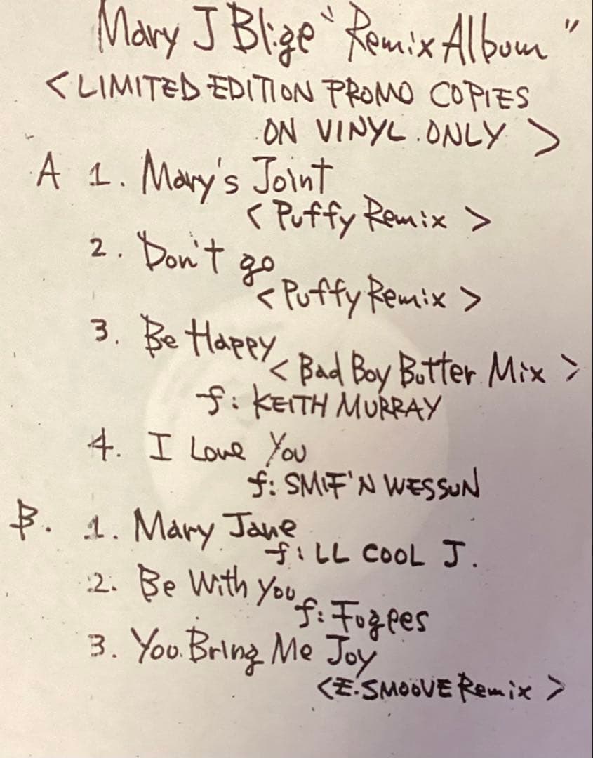(USED)Mary J Blige Remix Album プロモ盤 レコード