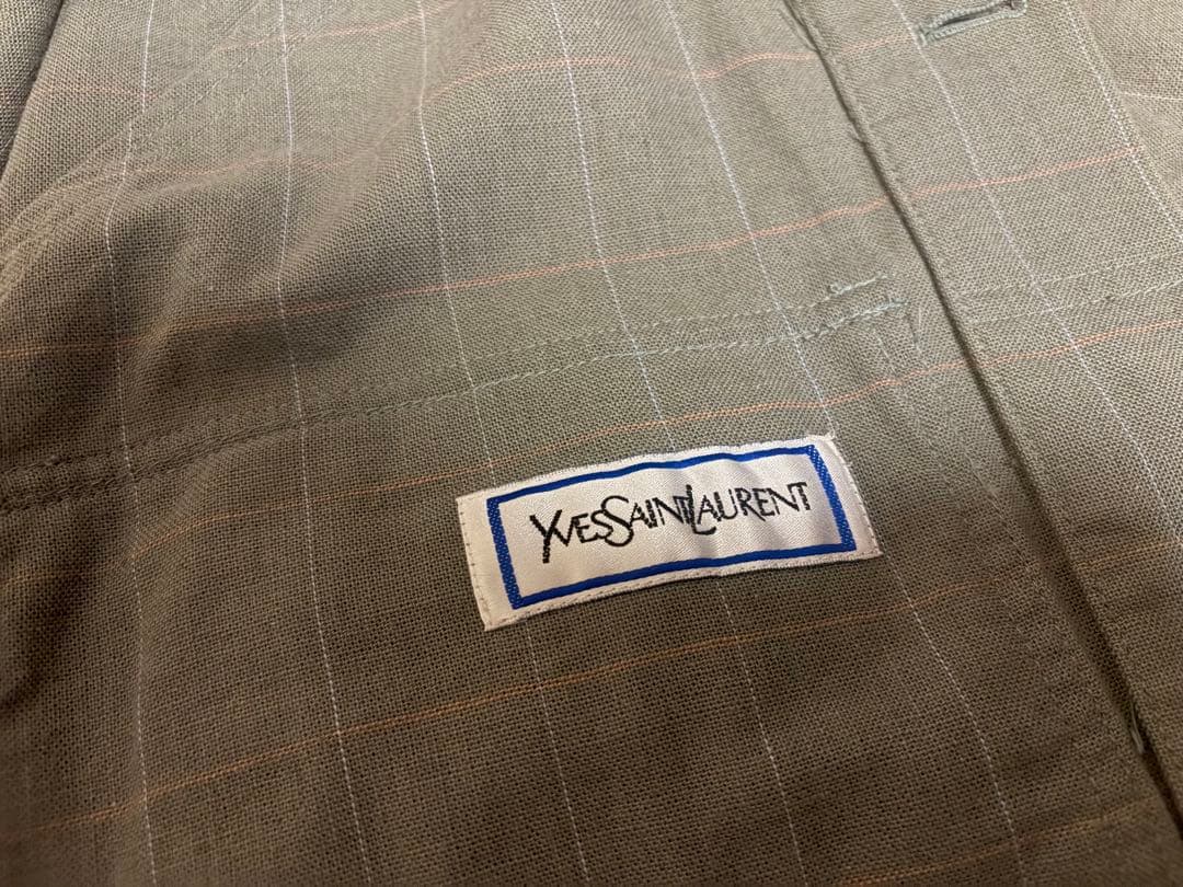 【希少】イヴ・サンローラン　ヴィンテージ チェック ジャケット YSL 刺繍