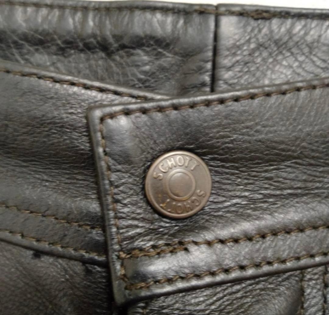 極美品Schottショット レザーパンツ黒 S ラムレザー 定価約5万