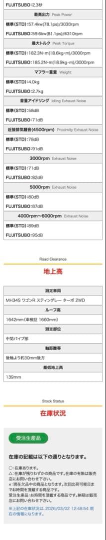 スティングレーmh34s フジツボ リアピース 4月末まで