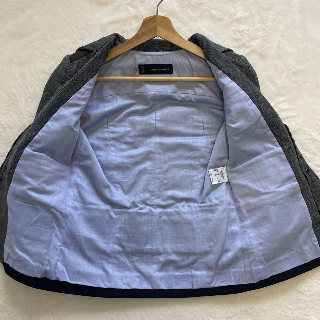 DSQUARED2 ジャンパー ブルゾン パーカー フード収納 馬革