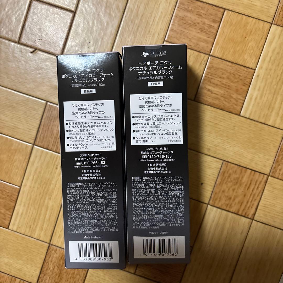 2本セットヘアボーテ　エクラボタニカル　エアカラーフォーム【ナチュラルブラック】