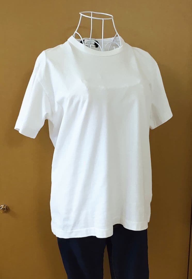 ブラック コムデギャルソン 半袖Tシャツ 背中にポリエステル黒ライン縫い付け M