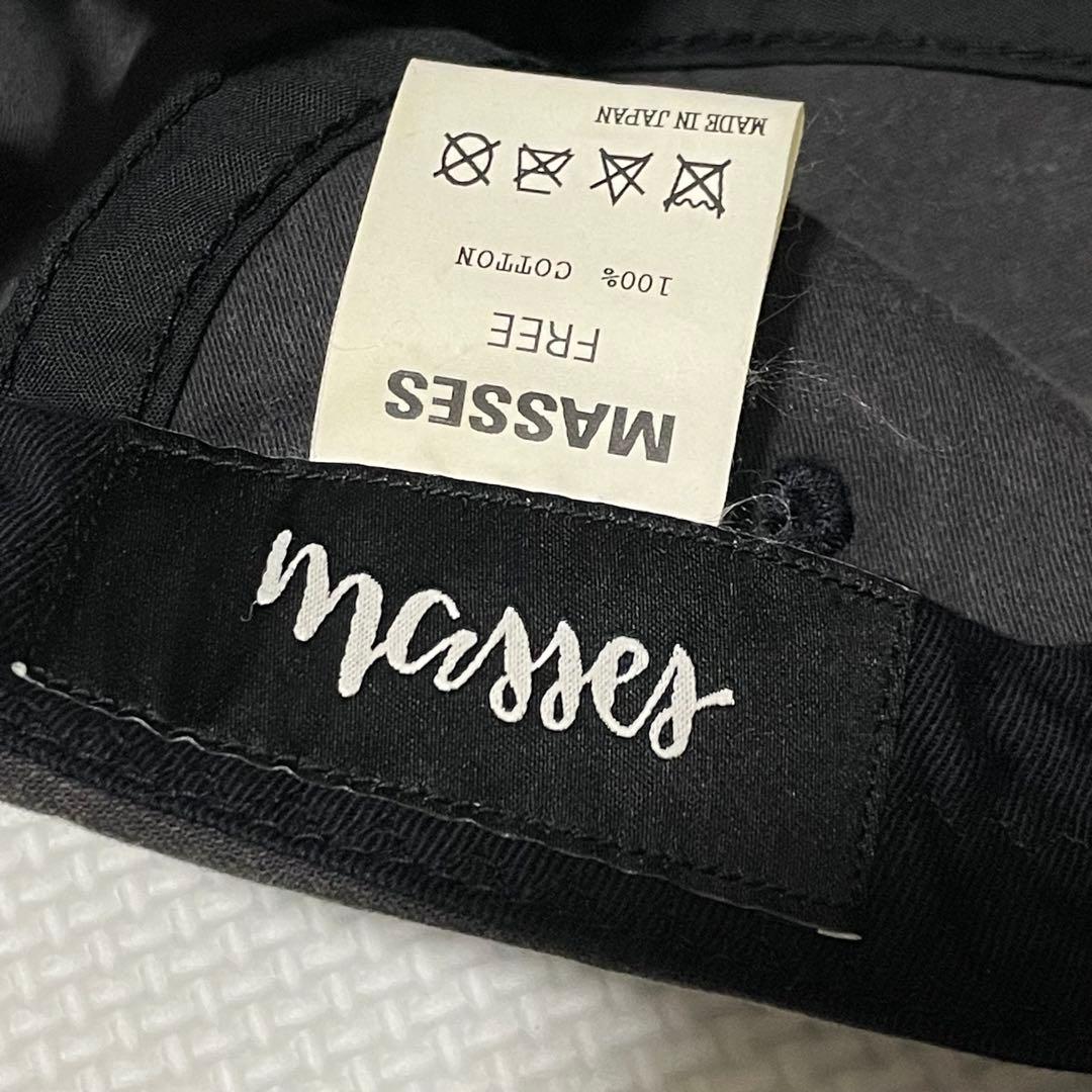 美品 Masses フェード加工 ロゴ ジェットキャップ スミクロ ブラック