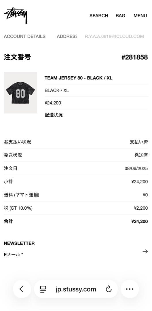 stussy TEAM JERSEY 80 XLサイズ
