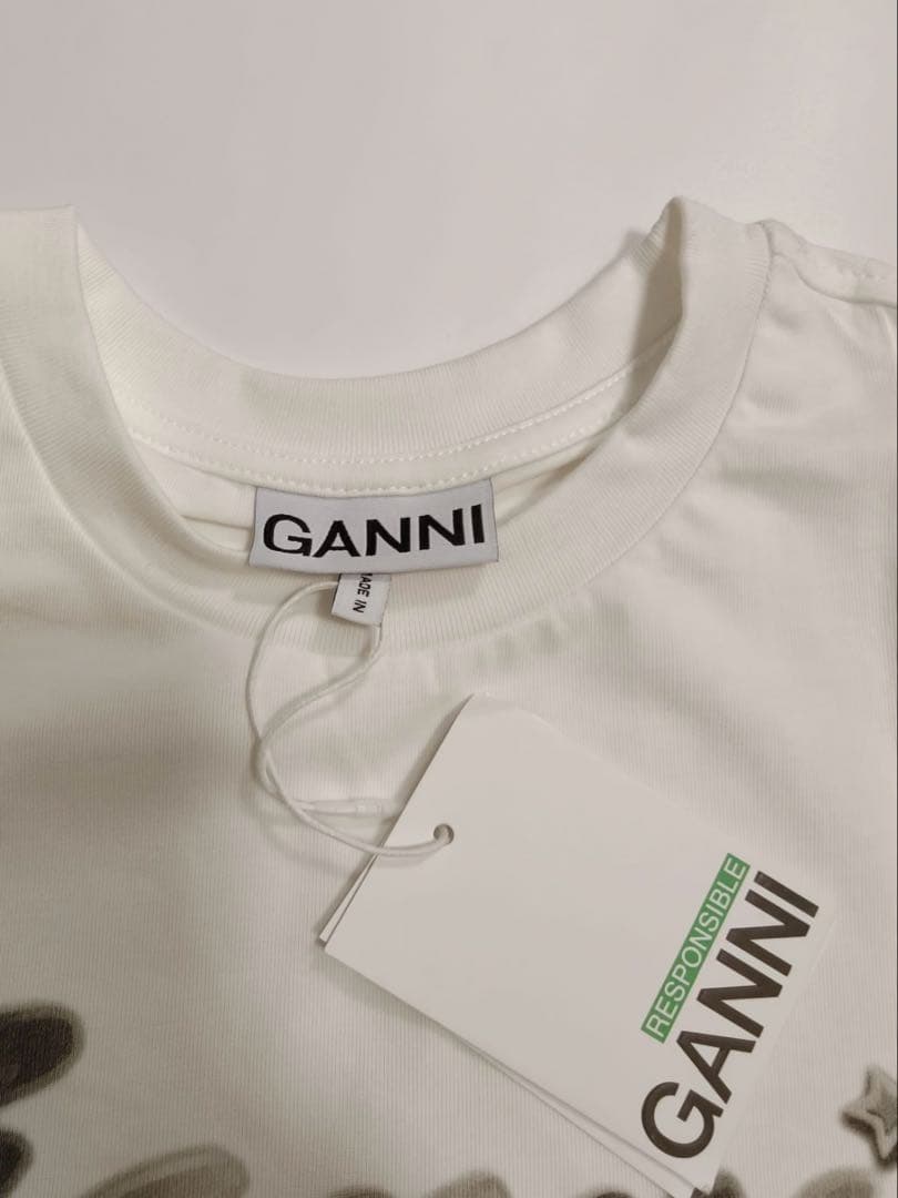 GANNI 犬イラスト Tシャツ ホワイト