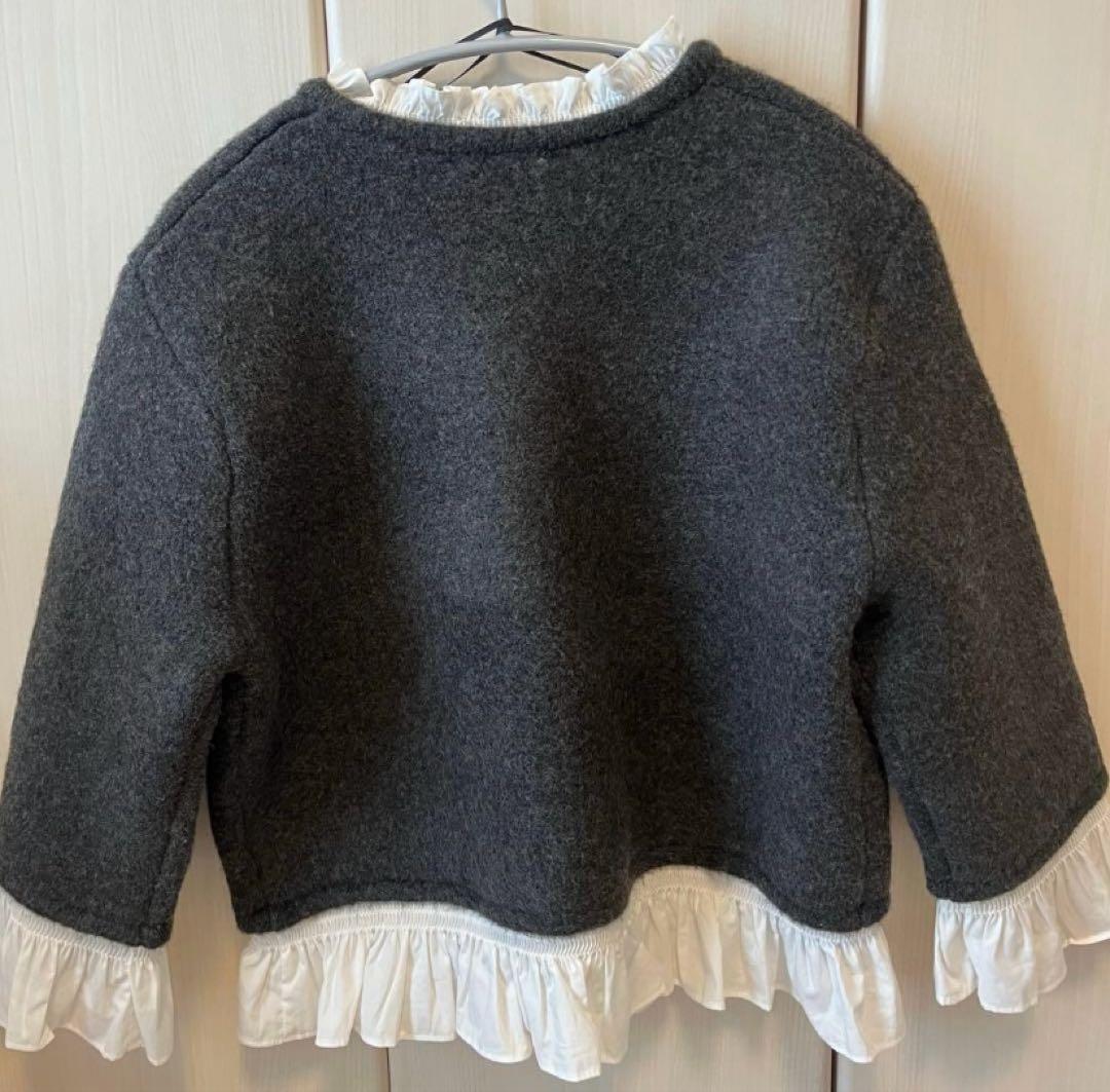 1度着用 ZARA ポプリンコンビニットジャケット M