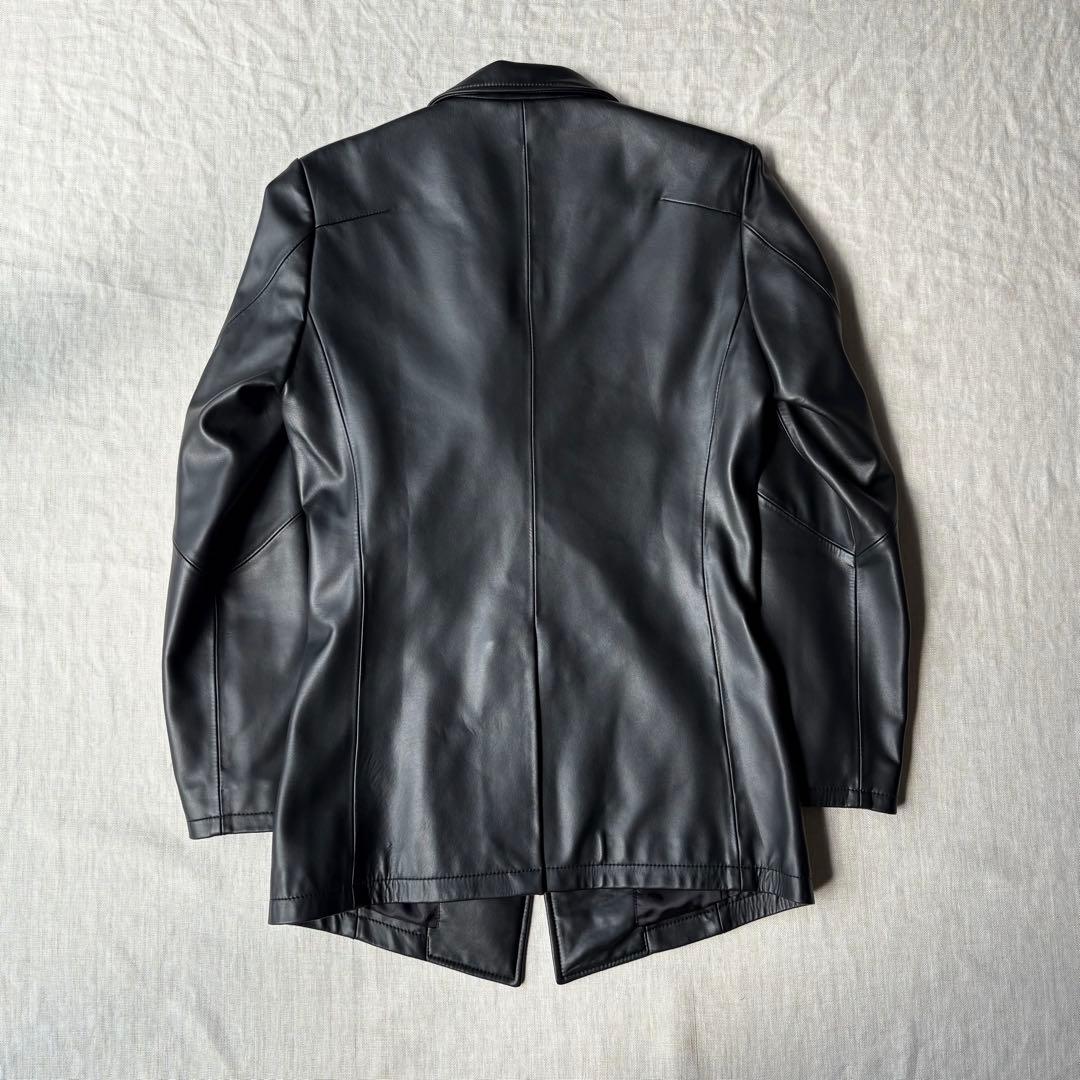 美品 TORNADO MART ストレッチ レザー テーラードジャケット 羊革