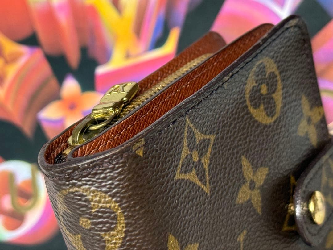 良品！ルイヴィトン　コンパクトジップ　二つ折り財布