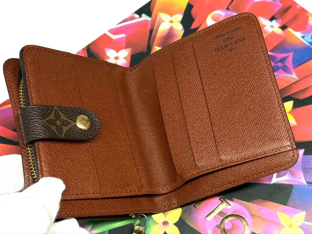 良品！ルイヴィトン　コンパクトジップ　二つ折り財布