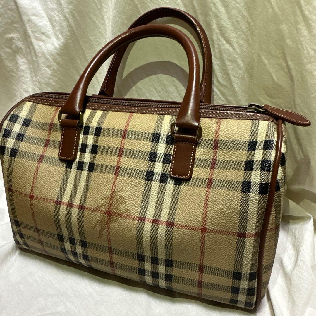 Burberry チェック柄 ミニボストンバッグ