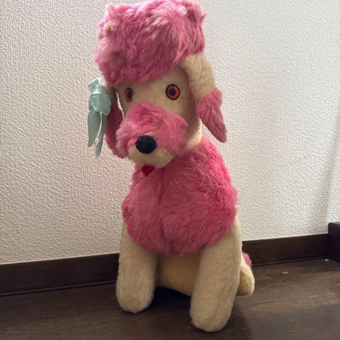 ヴィンテージ　ピンクのプードルぬいぐるみ