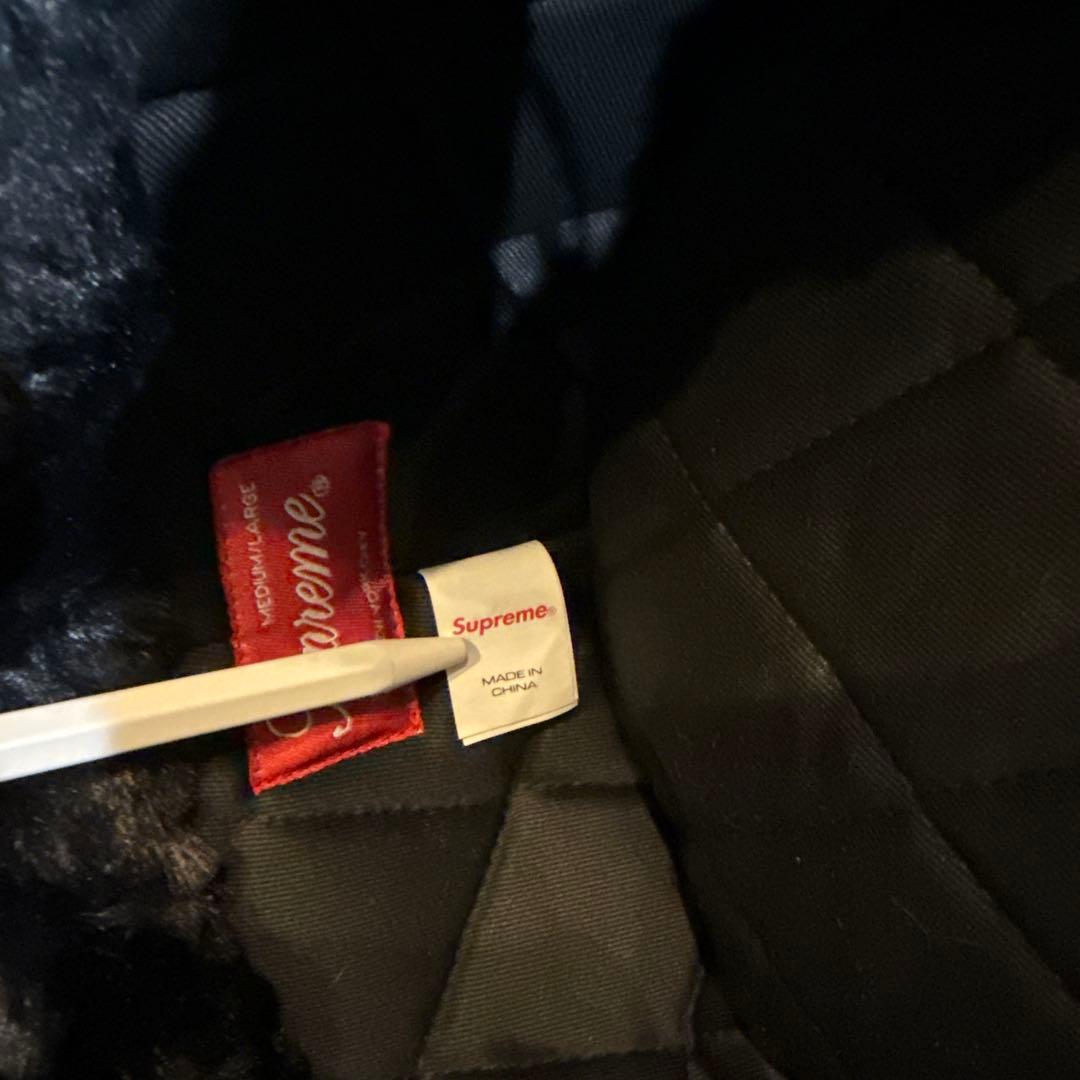 Supreme ブラック フライトキャップ M/L