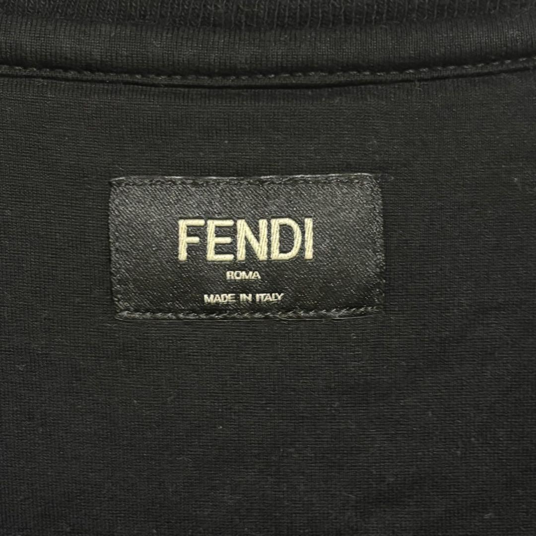 FENDI ブラック タオル生地Tシャツ