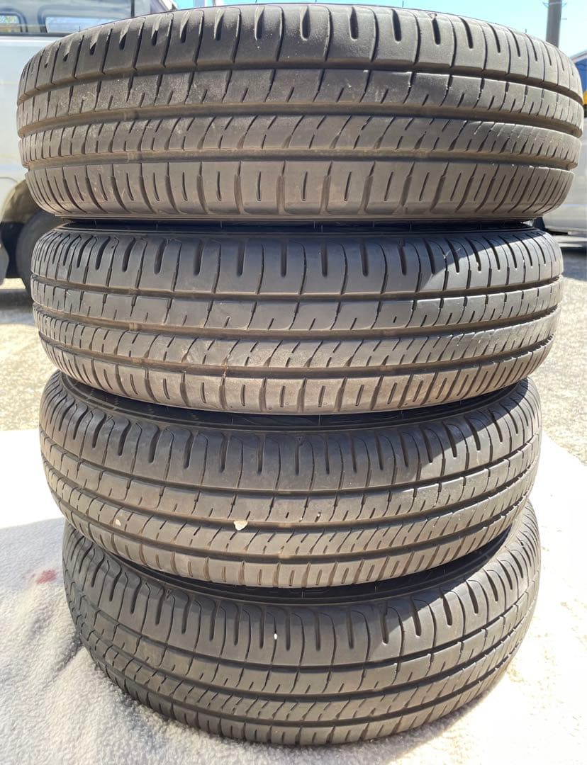 ✨サボッテン✨155/65R14✨中古4本✨送料込✨鉄ホイール純正カバー付