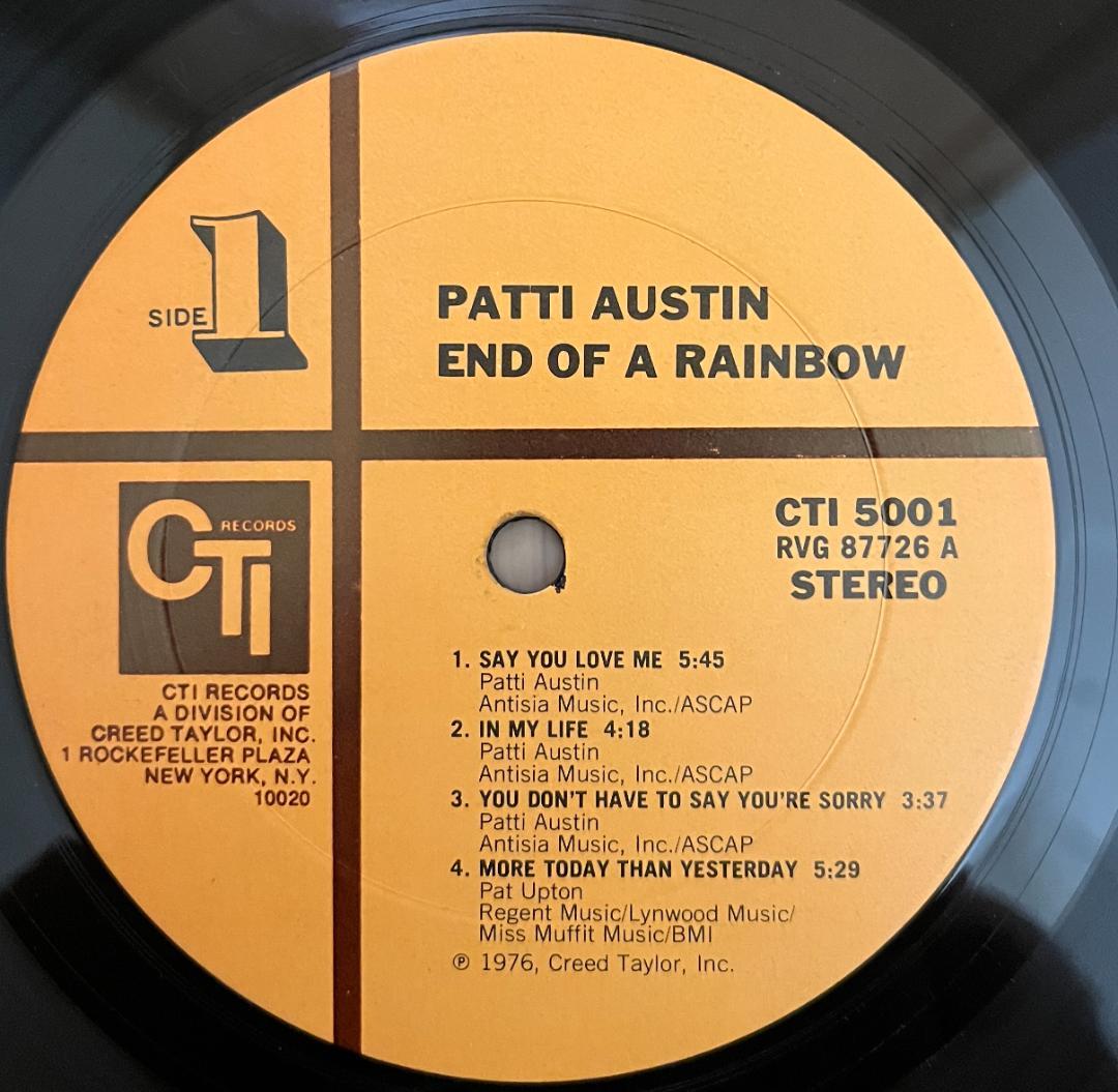 洋楽 Patti Austin End of a Rainbow CTI-5001