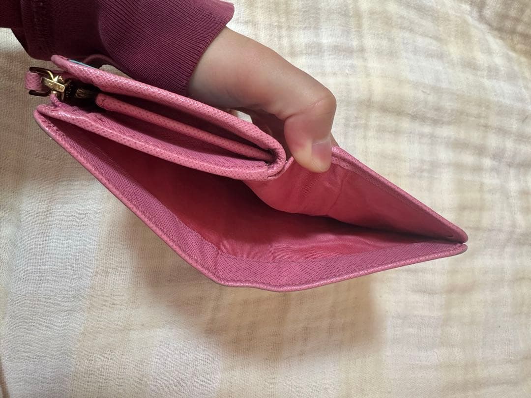 PRADA サフィアーノレザー　2つ折り財布　バイカラー