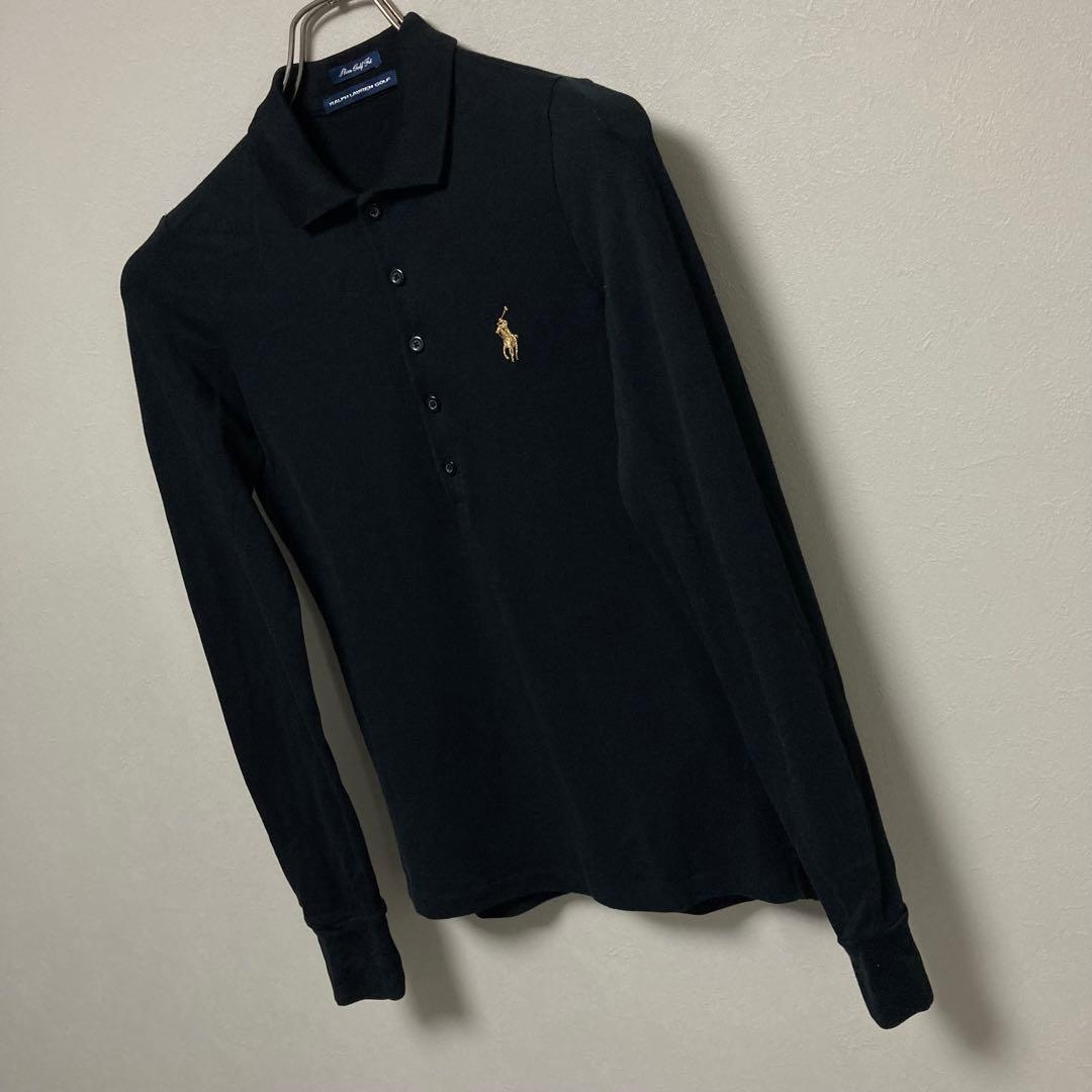 POLO RALPH LAUREN ラルフローレン 長袖ポロシャツ 黒金 ゴルフ