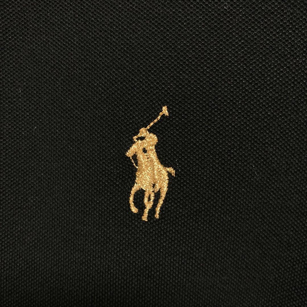 POLO RALPH LAUREN ラルフローレン 長袖ポロシャツ 黒金 ゴルフ