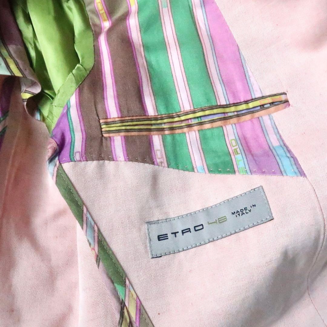 ETRO エトロ SUPERLEGGERA 綿麻ジャケット ピンクL イタリア製