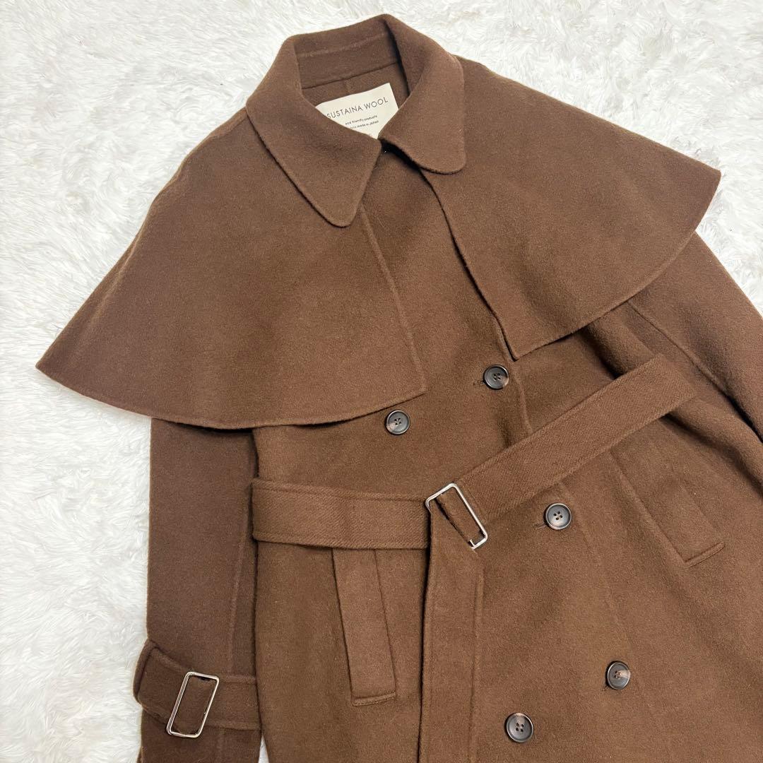 美品✨スナイデル✨リバーケープコート　ウール　ロング　ベルト付き　Aライン　羊毛