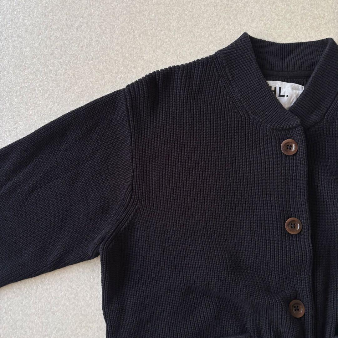 【美品】MHL. コットンニットカーディガン　M ネイビー