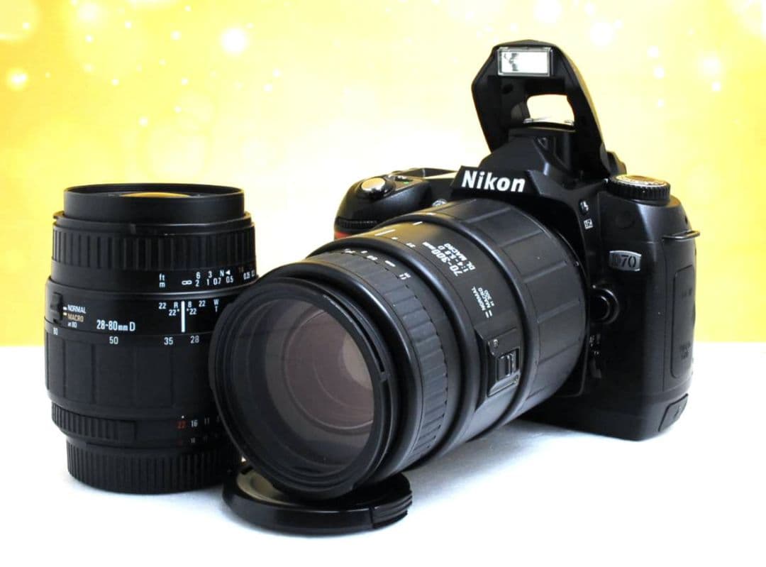 NIKON　D70　ダブルレンズ　初心者　一眼レフ　ニコン　超望遠　初心者