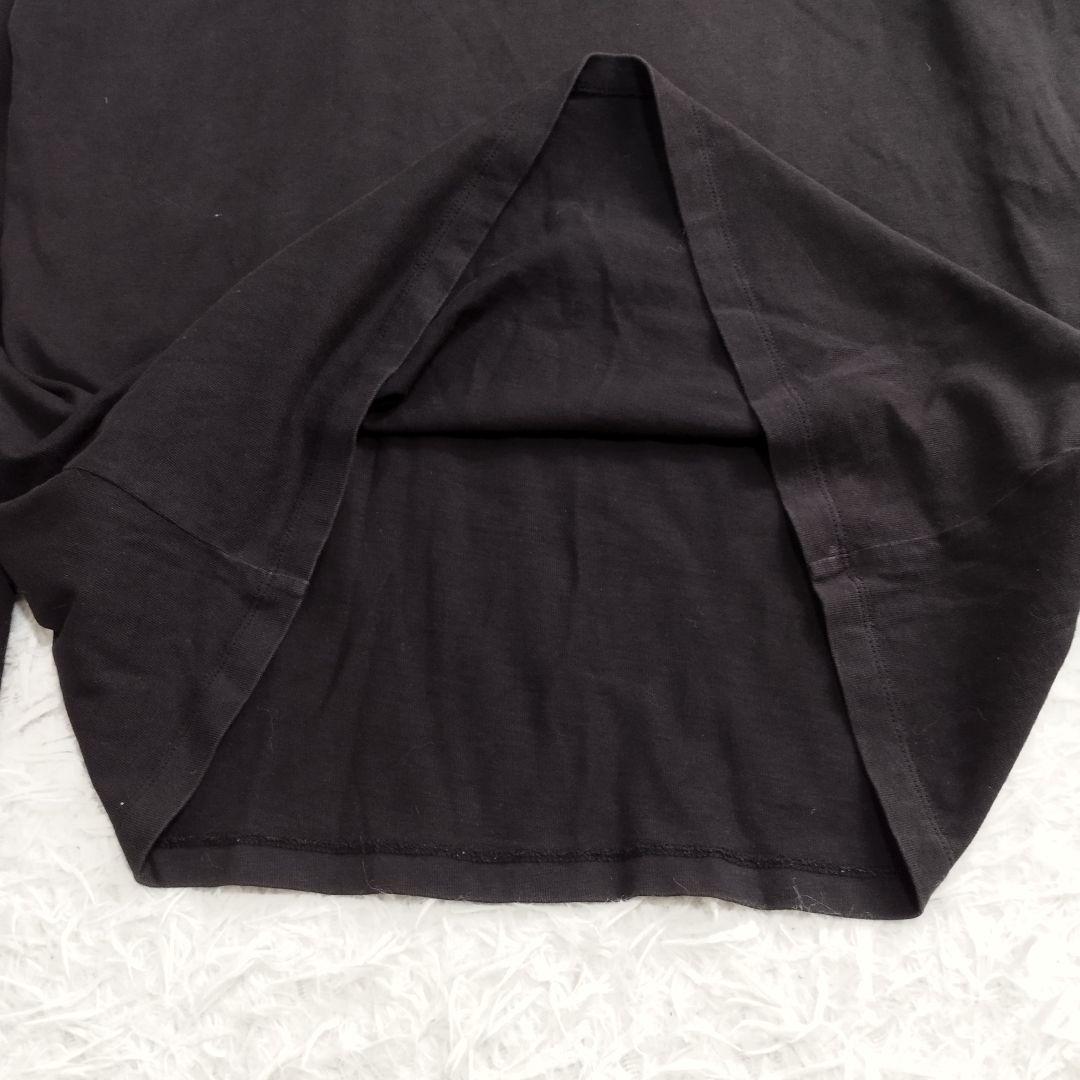 17247✨モンクレール XL ロングカットソー メッシュロゴ センターロゴ 黒