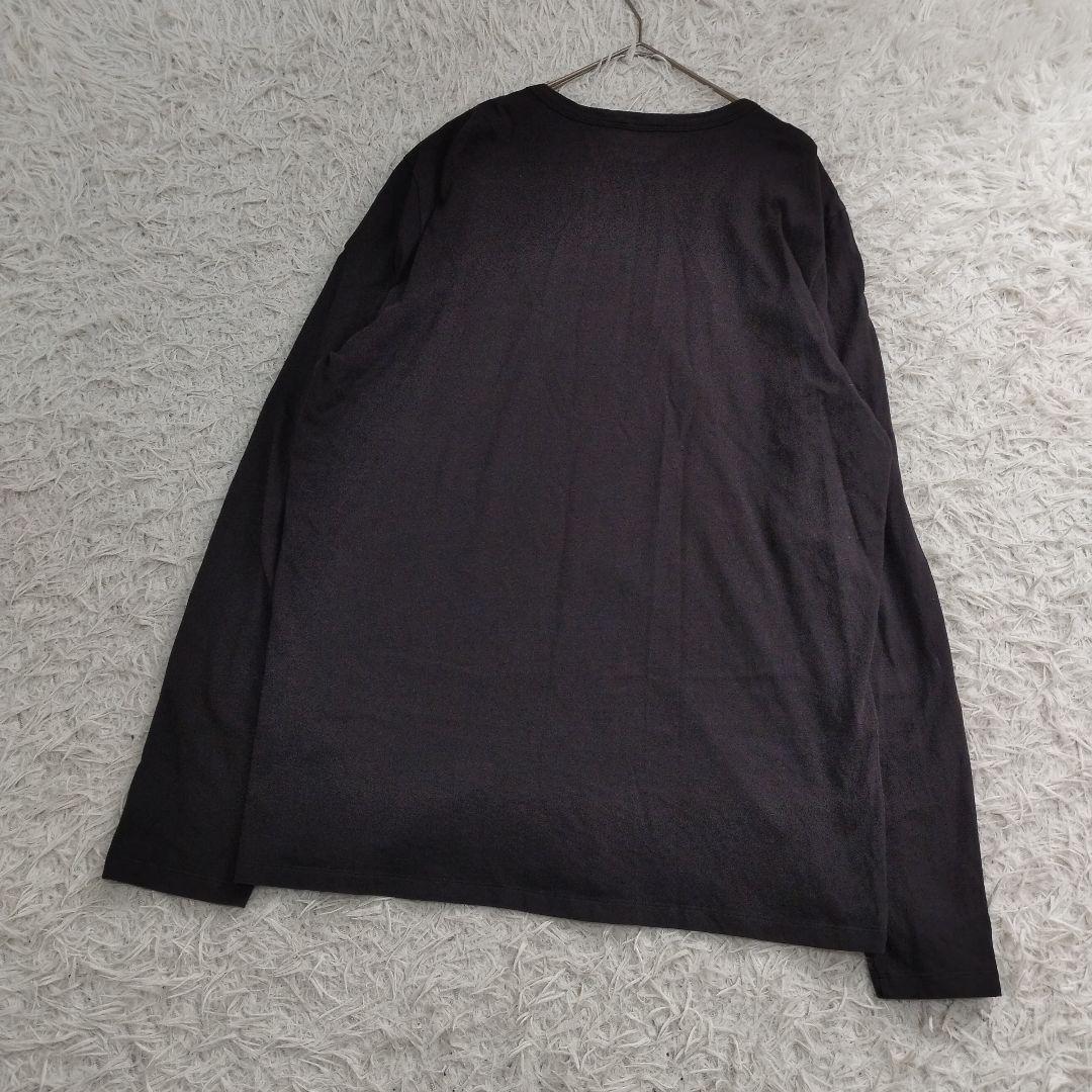 17247✨モンクレール XL ロングカットソー メッシュロゴ センターロゴ 黒