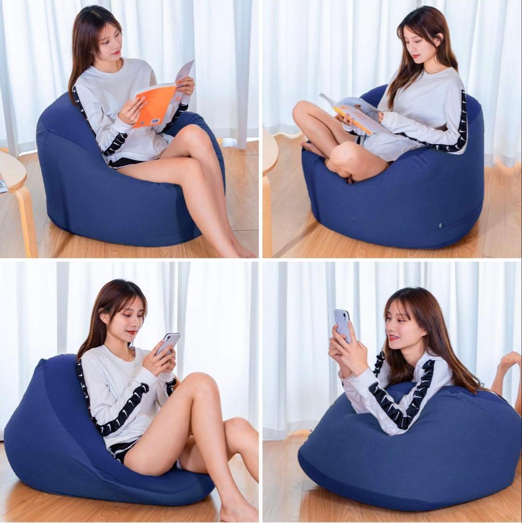 Homwarm ビーズクッション 怠惰なソファ 特大(60×60×35cm)
