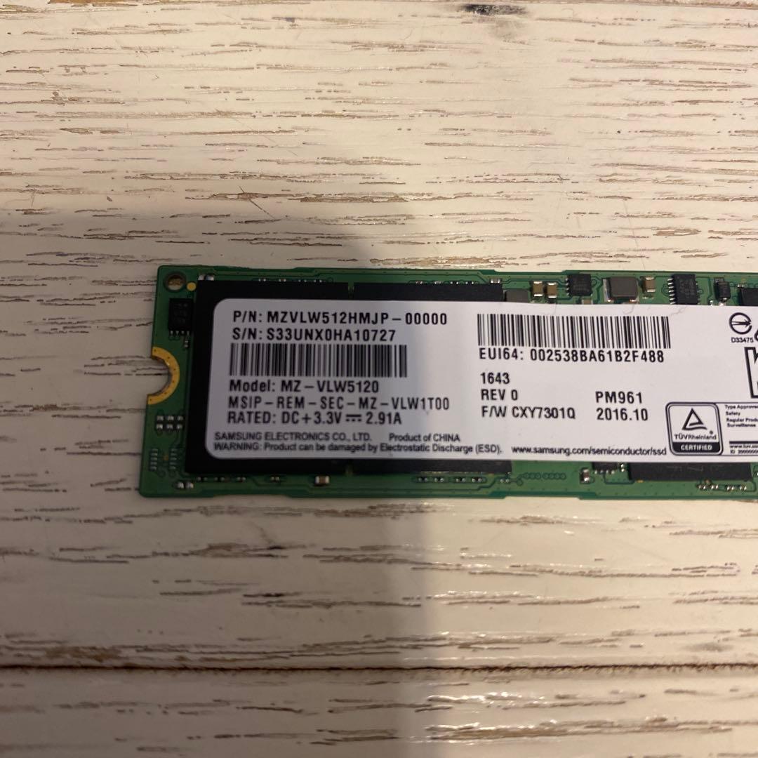 SSD m.2 512G 動作確認済み