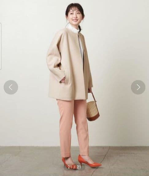 UNITED ARROWS ノーカラー ミドルコート