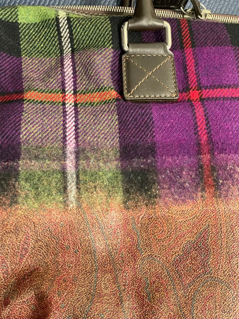 美品　ETRO エトロ 2ウェイボストンバッグ PVC+レザー+ウール